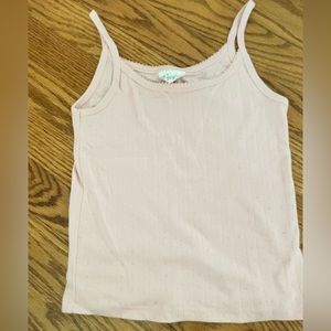 Light pink, a little bit cropped, cute design, tank top for girls, size 10